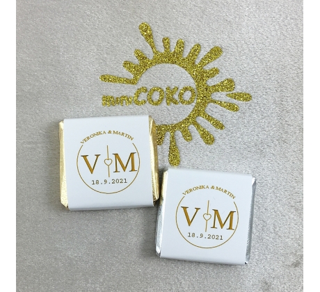 Mini čokoládky MONOGRAMY